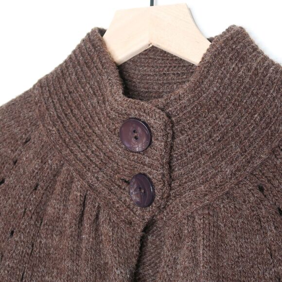 Beretti Womens Cardigan Sweater‎ Medium Brown Button Wool Blend Italy Academia - Picture 7 of 9